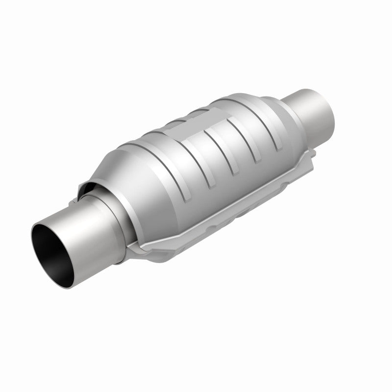 MagnaFlow Conv Univ 2.25in Inlet/Outlet Center/Center Round 9in Body L x 5.125in W x 13in Overall L MagnaFlow Conv Univ 2.25in Inlet/Outlet Center/Center Round 9in Body L x 5.125in W x 13in Overall L