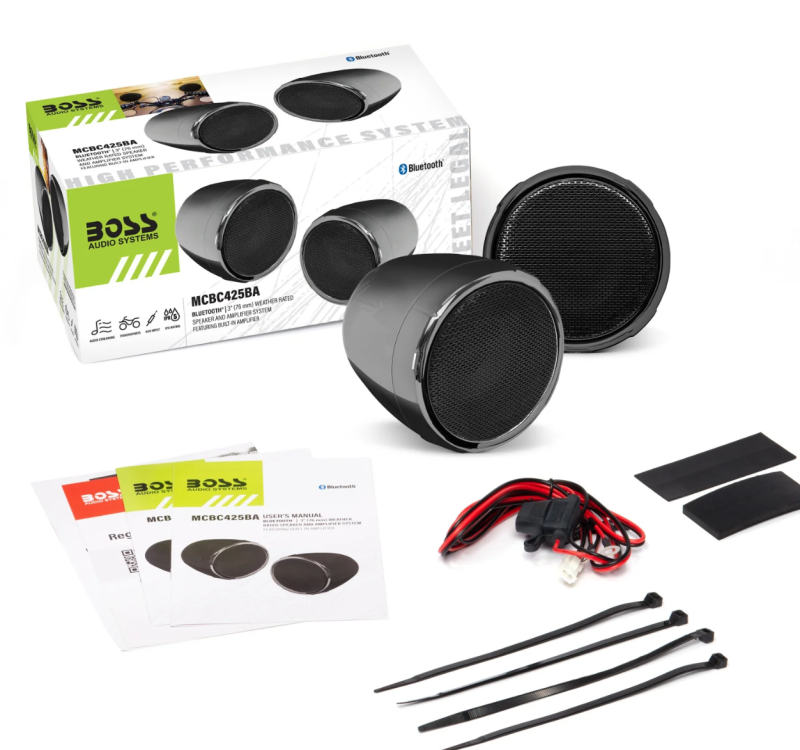 Boss Audio Systems Motorcycle Bluetooth Amplified 3in Speakers Boss Audio Systems Motorcycle Bluetooth Amplified 3in Speakers