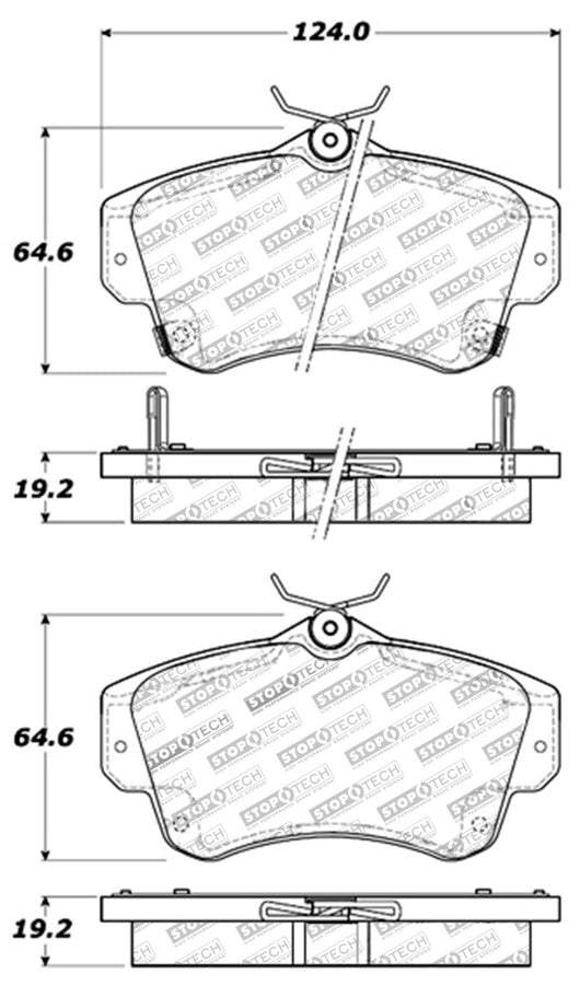 StopTech Street Touring 03-05 Dodge SRT-4 Front Brake Pads StopTech Street Touring 03-05 Dodge SRT-4 Front Brake Pads