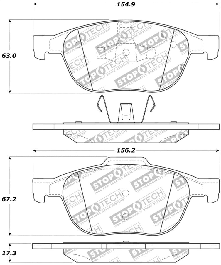 StopTech Street Touring 04-09 Mazda 3 Front Brake Pads StopTech Street Touring 04-09 Mazda 3 Front Brake Pads