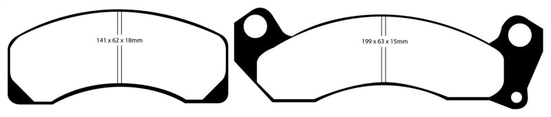 EBC 87-91 Ford Country Squire 5.0 Redstuff Front Brake Pads EBC 87-91 Ford Country Squire 5.0 Redstuff Front Brake Pads