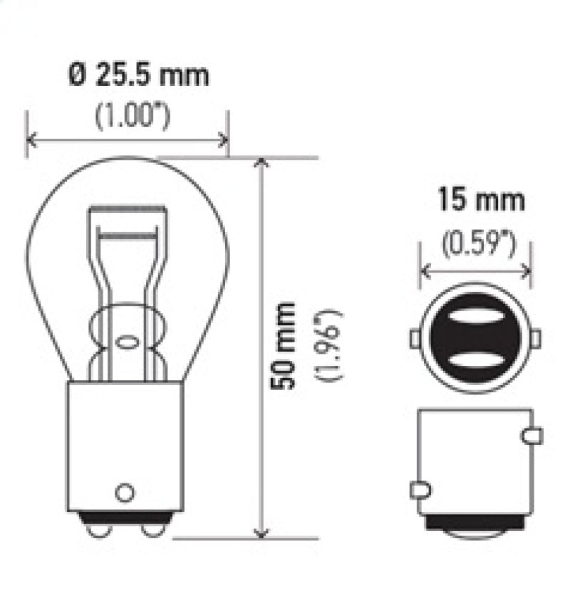 Hella Bulb 1034 12V 23/8W BAY15D S8 Hella Bulb 1034 12V 23/8W BAY15D S8