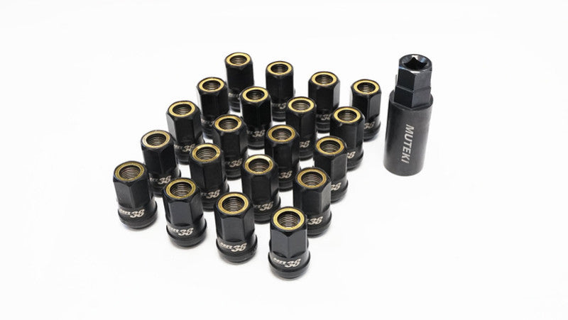 Wheel Mate Muteki HR38 Open End Lug Nuts 12x1.50 Titanium Chrome / Yellow Ring Wheel Mate Muteki HR38 Open End Lug Nuts 12x1.50 Titanium Chrome / Yellow Ring