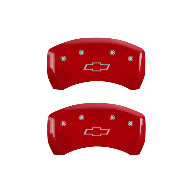 MGP 4 Caliper Covers Engraved Front & Rear Bowtie Red finish silver ch MGP 4 Caliper Covers Engraved Front & Rear Bowtie Red finish silver ch