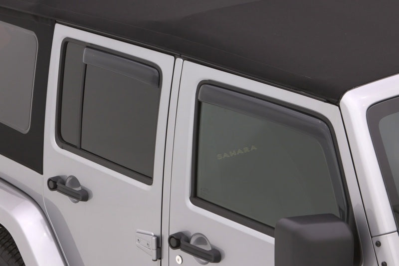 Lund 07-17 Jeep Wrangler Unlimited Ventvisor Elite Window Deflectors - Smoke (4 Pc.) Lund 07-17 Jeep Wrangler Unlimited Ventvisor Elite Window Deflectors - Smoke (4 Pc.)