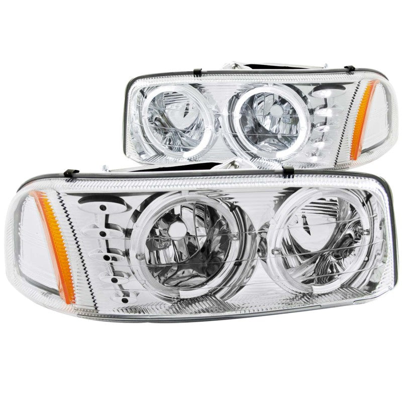 ANZO 1999-2006 Gmc Sierra 1500 Crystal Headlights w/ Halo and LED Chrome ANZO 1999-2006 Gmc Sierra 1500 Crystal Headlights w/ Halo and LED Chrome