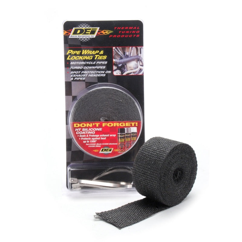 DEI Exhaust Wrap Kit - Pipe Wrap and Locking Tie - Black DEI Exhaust Wrap Kit - Pipe Wrap and Locking Tie - Black