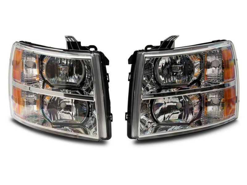 Raxiom 07-14 Chevrolet Silverado 1500 Axial OEM Rep Headlights- Chrome Housing (Clear Lens) Raxiom 07-14 Chevrolet Silverado 1500 Axial OEM Rep Headlights- Chrome Housing (Clear Lens)