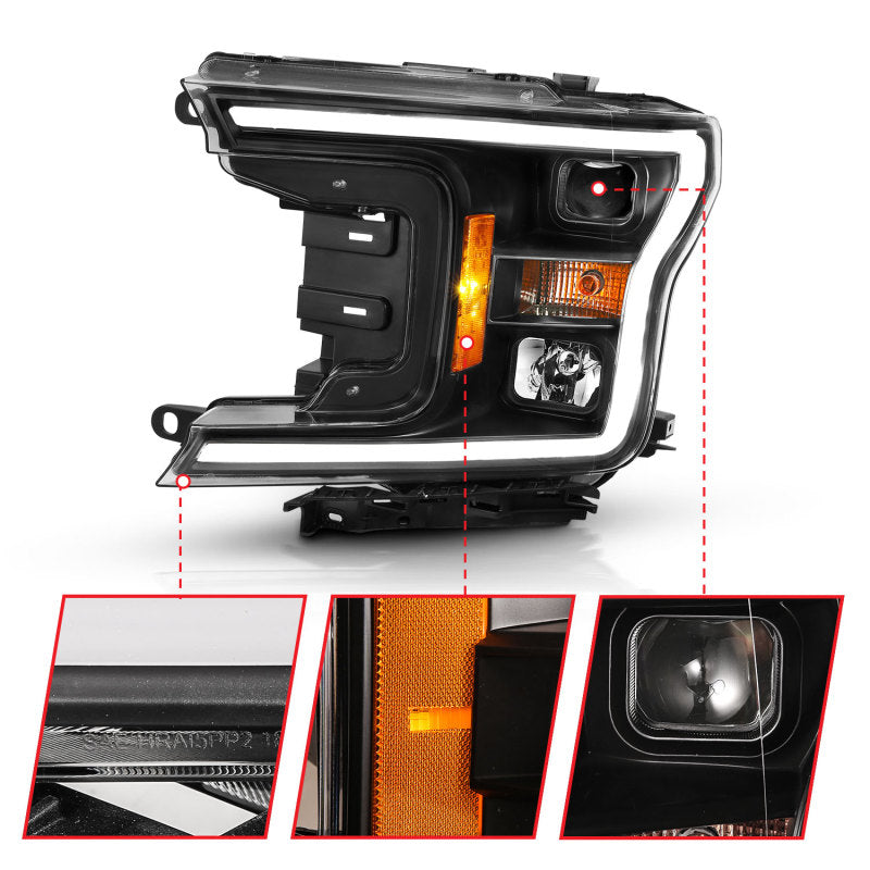 ANZO 2018-2019 Ford F-150 Projector Plank Style H.L. Black Amber (Without Switchback) ANZO 2018-2019 Ford F-150 Projector Plank Style H.L. Black Amber (Without Switchback)