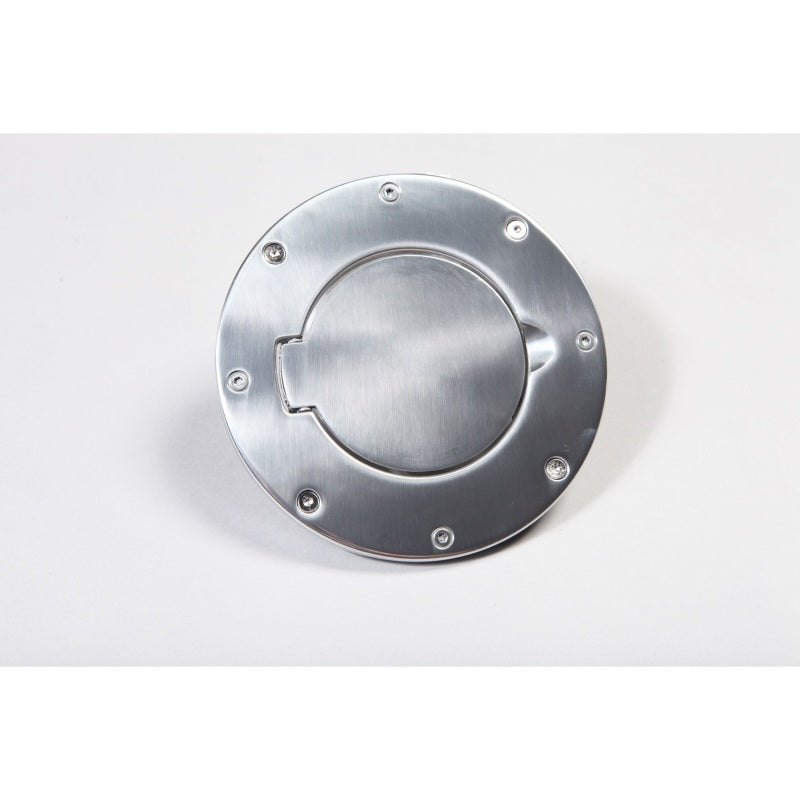 Rugged Ridge Non-Locking Gas Cap Door Polished Alum 97-06 Wrang Rugged Ridge Non-Locking Gas Cap Door Polished Alum 97-06 Wrang