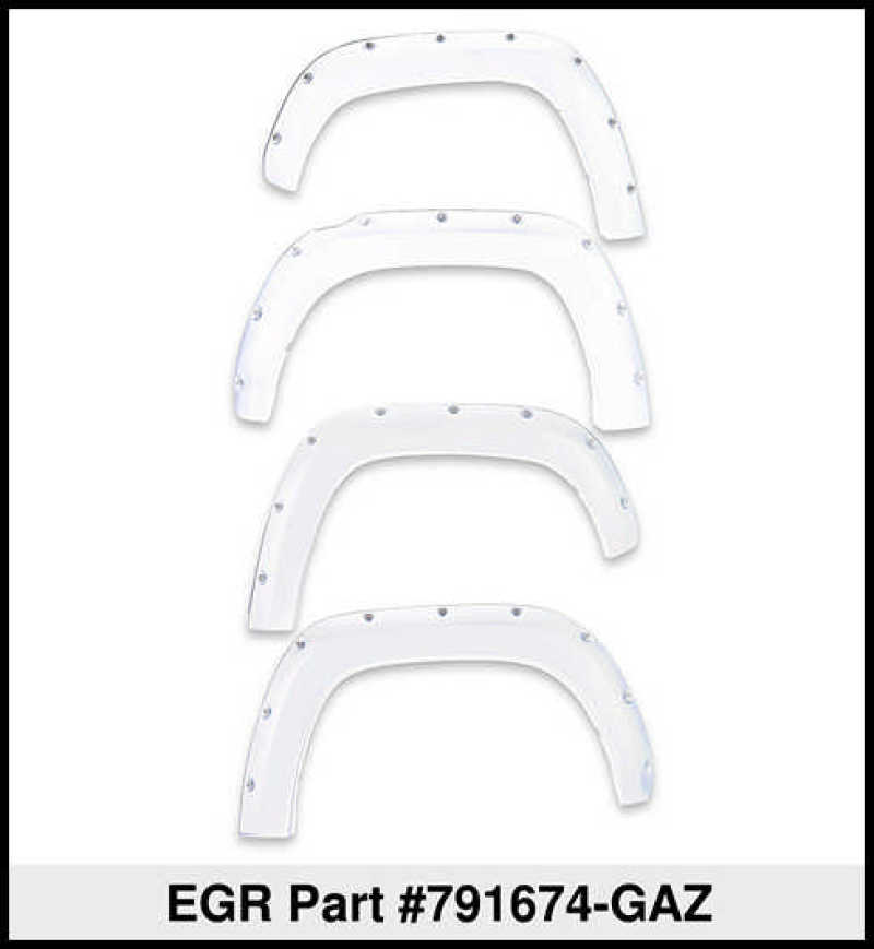 EGR 14+ Chev Silverado 5ft Bed Bolt-On Look Color Match Fender Flares - Set - Summit White EGR 14+ Chev Silverado 5ft Bed Bolt-On Look Color Match Fender Flares - Set - Summit White