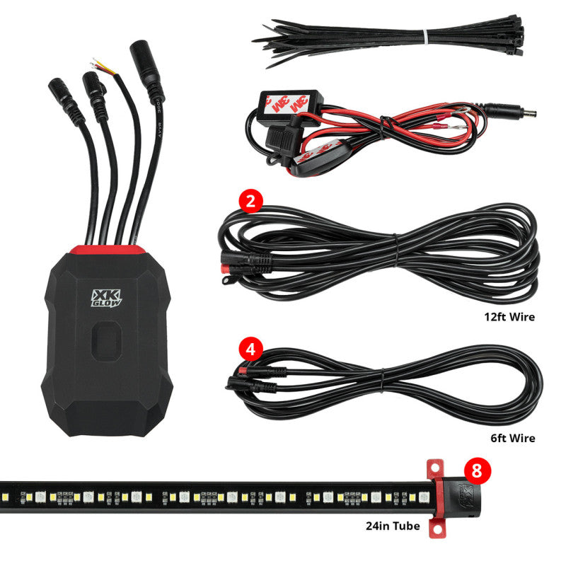 XK Glow RGBW Addressable LED Underglow Kits Standard XKalpha App Controlled XK Glow RGBW Addressable LED Underglow Kits Standard XKalpha App Controlled