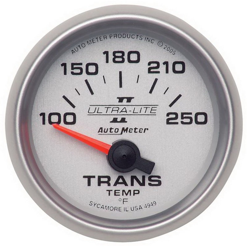 Autometer Ultra-Lite II 52mm 100-250 Deg F Short Sweep Electric Transmission Temperature Gauge Autometer Ultra-Lite II 52mm 100-250 Deg F Short Sweep Electric Transmission Temperature Gauge