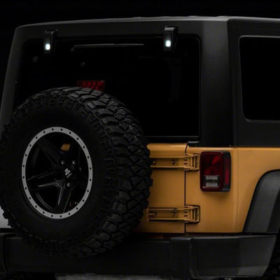Raxiom 07-18 Jeep Wrangler JK w/ Hard Top Axial Series Rear Window Glass Hinge LED Lights