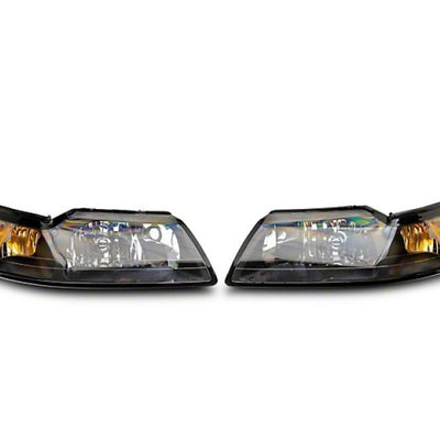 Raxiom 99-04 Mustang Axial Series OEM Style Replacement Headlights- Black Housing (Clear Lens)