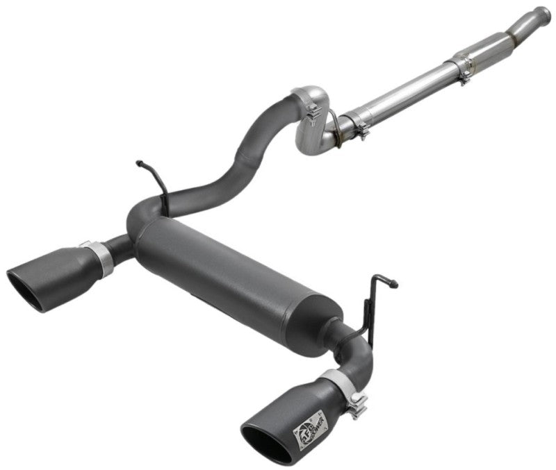 aFe Rebel Series 409 Stainless Steel Cat-Back Exhaust 18-21 Jeep Wrangler JL 2.0L (t) - Black Tip aFe Rebel Series 409 Stainless Steel Cat-Back Exhaust 18-21 Jeep Wrangler JL 2.0L (t) - Black Tip