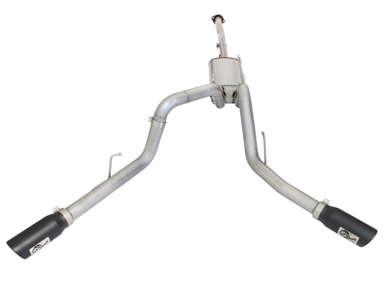 aFe MACHForce XP Exhaust 3in SS Dual Side Exit CB w/ Black Tips 15 Ford F150 Ecoboost V6-2.7L/3.5L aFe MACHForce XP Exhaust 3in SS Dual Side Exit CB w/ Black Tips 15 Ford F150 Ecoboost V6-2.7L/3.5L