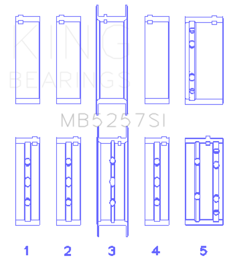 King Engine Bearings General Motors 379 V8 OHV (Size .026) Crankshaft Main Bearings (Set of 5) King Engine Bearings General Motors 379 V8 OHV (Size .026) Crankshaft Main Bearings (Set of 5)