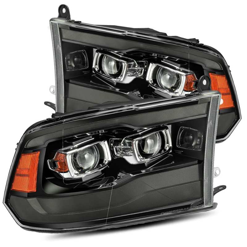AlphaRex 09-18 Dodge Ram 1500HD PRO-Series Proj Headlights Plank Style Black w/Seq Signal/Smoked DRL AlphaRex 09-18 Dodge Ram 1500HD PRO-Series Proj Headlights Plank Style Black w/Seq Signal/Smoked DRL