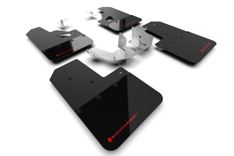 Rally Armor 21-24 Ford Bronco (Plstc Bmpr + RR - NO Rptr/Sprt) Blk Mud Flap w/Red Logo Rally Armor 21-24 Ford Bronco (Plstc Bmpr + RR - NO Rptr/Sprt) Blk Mud Flap w/Red Logo
