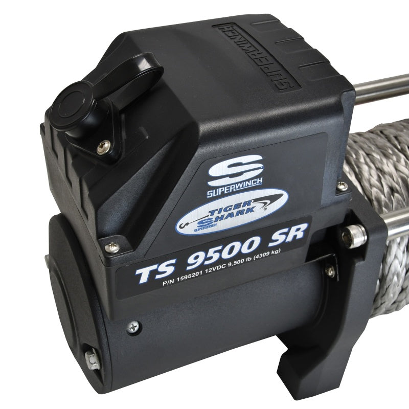 Superwinch 9500 LBS 12V DC 3/8in x 80ft Synthetic Rope Tiger Shark 9500 Winch Superwinch 9500 LBS 12V DC 3/8in x 80ft Synthetic Rope Tiger Shark 9500 Winch