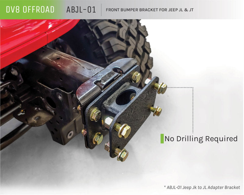 DV8 Offroad Jeep JK to Jeep JL Front Bumper Adapter Bracket DV8 Offroad Jeep JK to Jeep JL Front Bumper Adapter Bracket