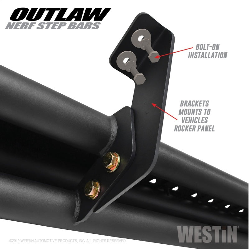 Westin 15-20 Ford F-150 SuperCab / 17-20 F-250/350 SuperCab Outlaw Nerf Step Bars - Textured Black Westin 15-20 Ford F-150 SuperCab / 17-20 F-250/350 SuperCab Outlaw Nerf Step Bars - Textured Black