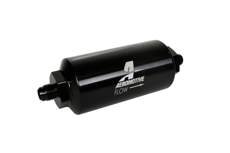 Aeromotive In-Line Filter - (AN-6 Male) 10 Micron Microglass Element Bright Dip Black Finish Aeromotive In-Line Filter - (AN-6 Male) 10 Micron Microglass Element Bright Dip Black Finish