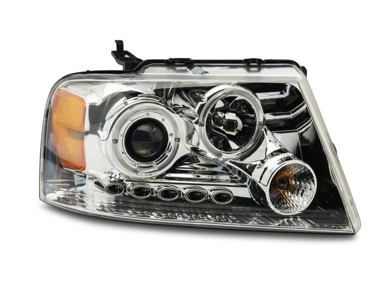 Raxiom 04-08 Ford F-150 Dual LED Halo Projector Headlights- Chrome Housing (Clear Lens) Raxiom 04-08 Ford F-150 Dual LED Halo Projector Headlights- Chrome Housing (Clear Lens)