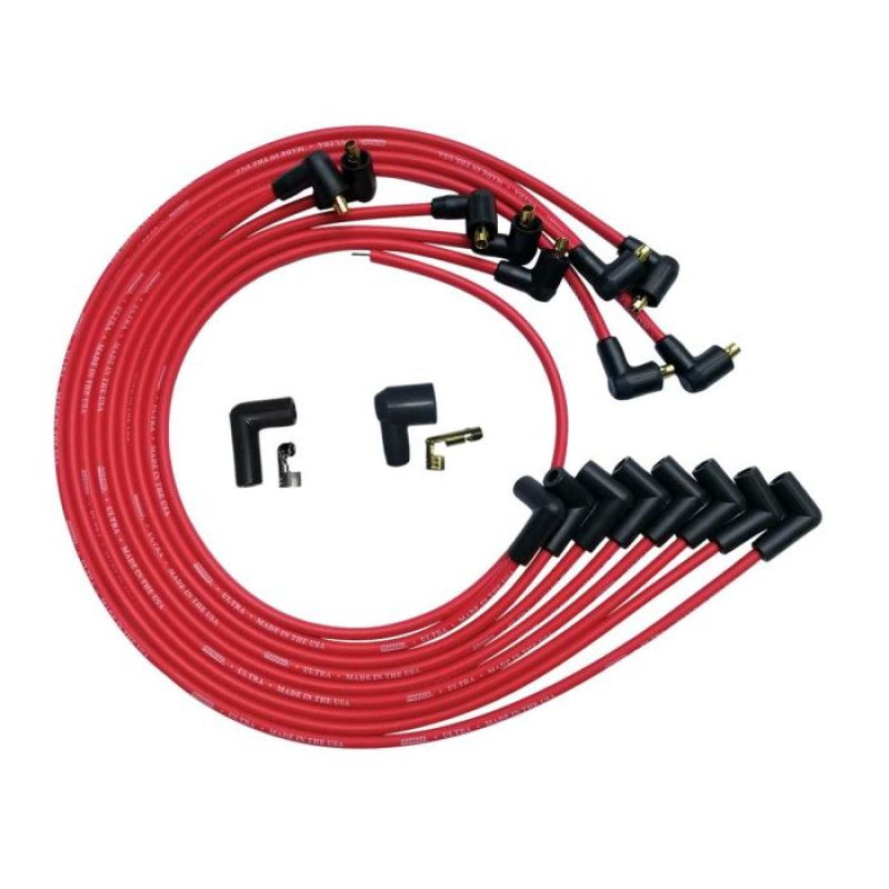 Moroso SBC Under Header 90 Plug Non-HEI Ultra Spark Plug Wire Set - Red Moroso SBC Under Header 90 Plug Non-HEI Ultra Spark Plug Wire Set - Red