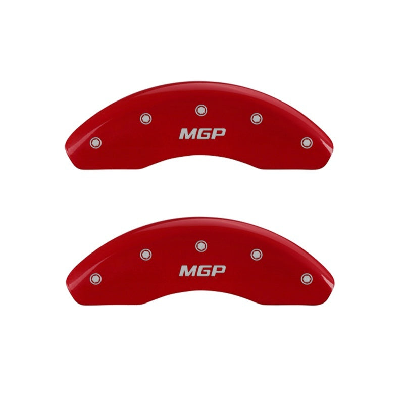 MGP Front set 2 Caliper Covers Engraved Front MGP Red finish silver ch MGP Front set 2 Caliper Covers Engraved Front MGP Red finish silver ch