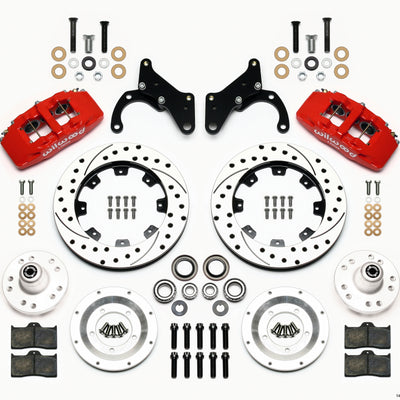 Wilwood Dynapro 6 Front Hub Kit 12.19in Drilled Red 69-70 Impala Drum/Disc 69-82 Vette