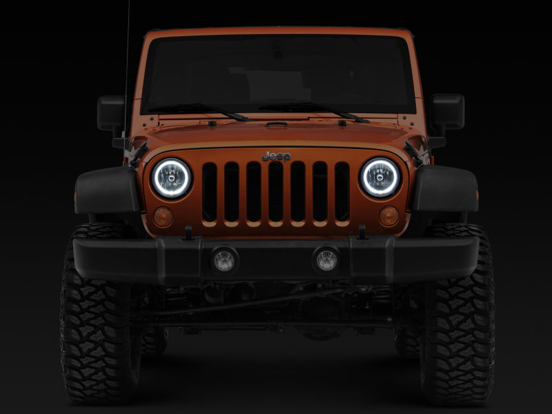 Raxiom 07-18 Jeep Wrangler JK LED Halo Headlights- Chrome Housing (Clear Lens) Raxiom 07-18 Jeep Wrangler JK LED Halo Headlights- Chrome Housing (Clear Lens)