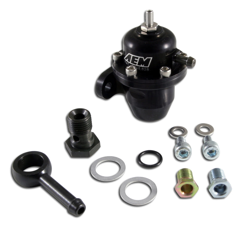 AEM 86-93 Acura / 95-98 TL / 88-91 Civic/CRX / 92-01 Prelude Black Adjustable Fuel Pressure Regulato AEM 86-93 Acura / 95-98 TL / 88-91 Civic/CRX / 92-01 Prelude Black Adjustable Fuel Pressure Regulato