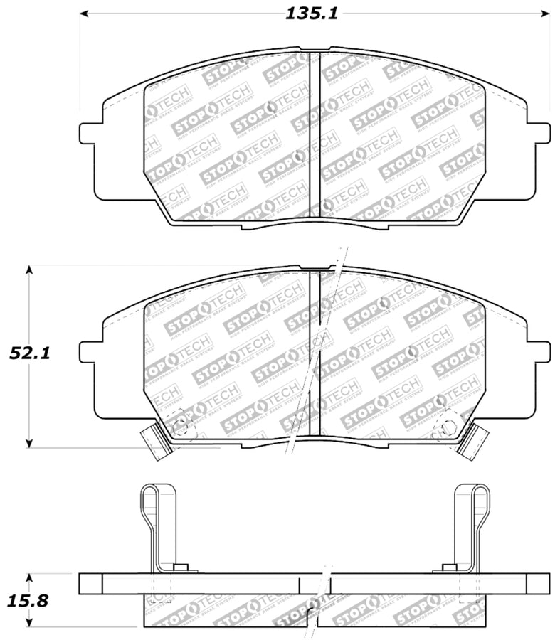 StopTech Performance 00-09 S2000/06+ Civic Si/02-06 RSX-S (non base) Front Brake Pads StopTech Performance 00-09 S2000/06+ Civic Si/02-06 RSX-S (non base) Front Brake Pads