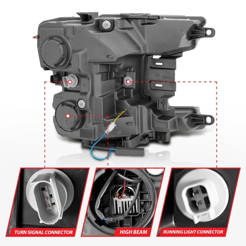 Anzo 18-20 Ford F-150 Full Led Projector Smoke Bar Style Headlights Black Amber Anzo 18-20 Ford F-150 Full Led Projector Smoke Bar Style Headlights Black Amber