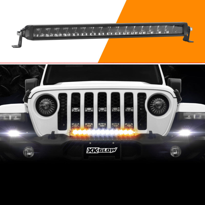 XK Glow Razor Light Bar Fog + Strobe + High Beam Driving No Wire & Switch 20in XK Glow Razor Light Bar Fog + Strobe + High Beam Driving No Wire & Switch 20in