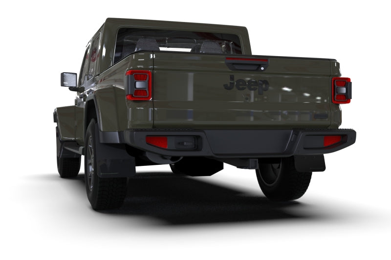 Rally Armor 19-24 Jeep JT Gladiator (Mojave/Rubicon) Black Mud Flap w/Grey Logo Rally Armor 19-24 Jeep JT Gladiator (Mojave/Rubicon) Black Mud Flap w/Grey Logo