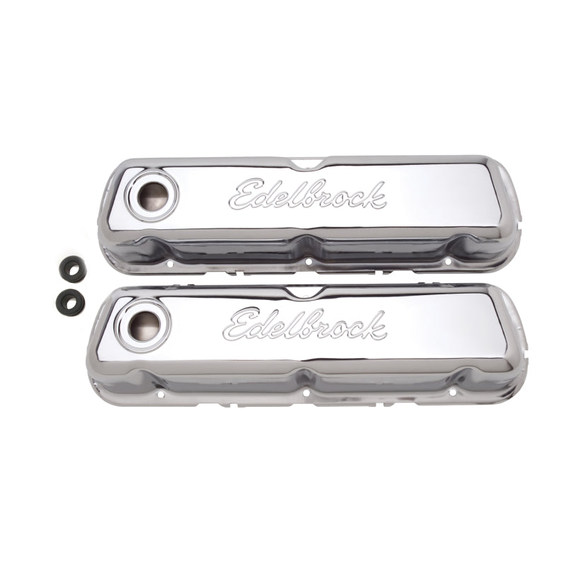 Edelbrock Valve Cover Signature Series Ford 260-289-302-351W CI V8 Chrome Edelbrock Valve Cover Signature Series Ford 260-289-302-351W CI V8 Chrome