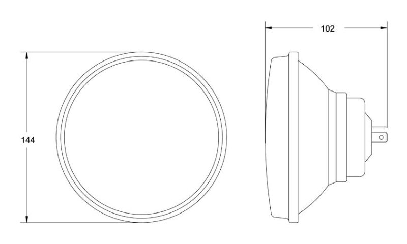 Hella Vision Plus 5-3/4in Round Conversion Headlamp High/Low Beam - Single Lamp Hella Vision Plus 5-3/4in Round Conversion Headlamp High/Low Beam - Single Lamp