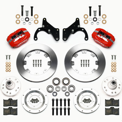 Wilwood Forged Dynalite Front Kit 12.19in Red 69-70 Impala Drum/Disc 69-82 Vette