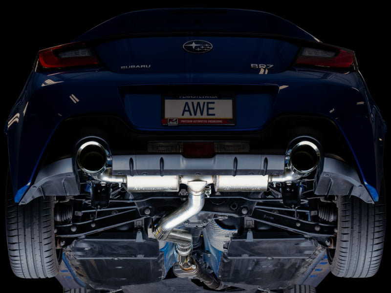 AWE Subaru BRZ/ Toyota GR86/ Toyota 86 Touring Edition Cat-Back Exhaust- Chrome Silver Tips AWE Subaru BRZ/ Toyota GR86/ Toyota 86 Touring Edition Cat-Back Exhaust- Chrome Silver Tips