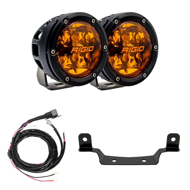 Rigid Industries 2017+ Polaris Pro R/Turbo R Revolve Amber PRO Grille Light Kit Rigid Industries 2017+ Polaris Pro R/Turbo R Revolve Amber PRO Grille Light Kit
