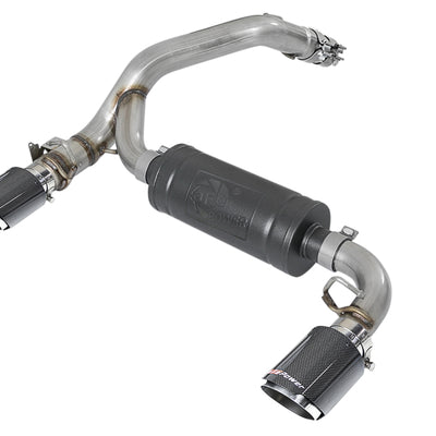 aFe Takeda 3in 304 SS Axle-Back Exhaust System w/ Carbon Fiber Tips 16-18 Ford Focus RS I4-2.3L (t)