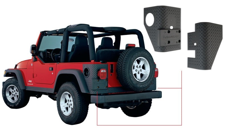 Bushwacker 97-06 Jeep Wrangler Trail Armor Rear Corners - Black Bushwacker 97-06 Jeep Wrangler Trail Armor Rear Corners - Black