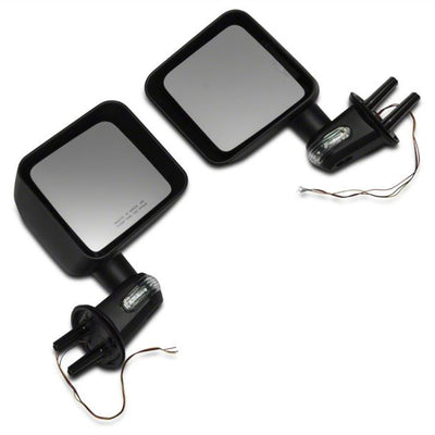 Raxiom 07-18 Jeep Wrangler JK Side Mirrors w/ LED Signal Indicators- Blk