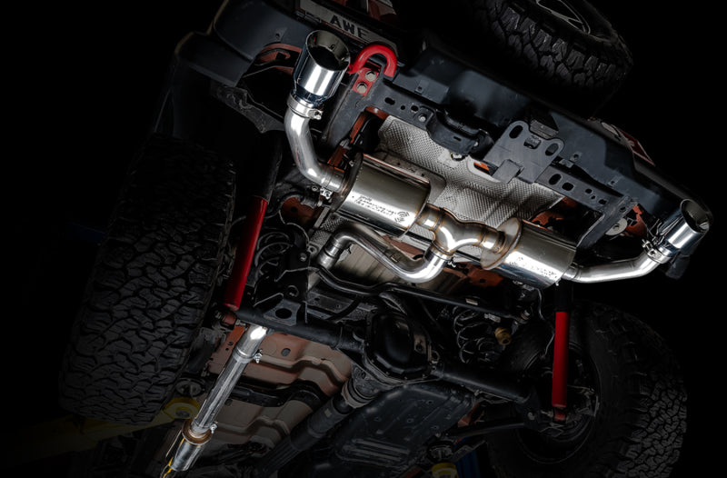 AWE Tuning 2018+ Jeep Wrangler JL/JLU Tread Edition Axle-Back Dual Exhaust - Chrome Silver Tips AWE Tuning 2018+ Jeep Wrangler JL/JLU Tread Edition Axle-Back Dual Exhaust - Chrome Silver Tips