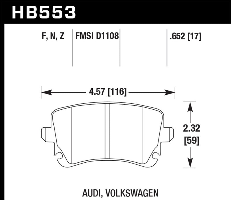 Hawk 06-07 Audi A6 Quattro / 03-04 RS6 / 04-08 S4 HPS Street Rear Brake Pads Hawk 06-07 Audi A6 Quattro / 03-04 RS6 / 04-08 S4 HPS Street Rear Brake Pads