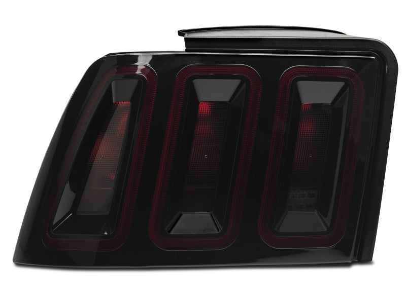 Raxiom 99-04 Ford Mustang Excluding 99-01 Cobra Icon LED Tail Lights- Black Housing (Smoked Lens) Raxiom 99-04 Ford Mustang Excluding 99-01 Cobra Icon LED Tail Lights- Black Housing (Smoked Lens)