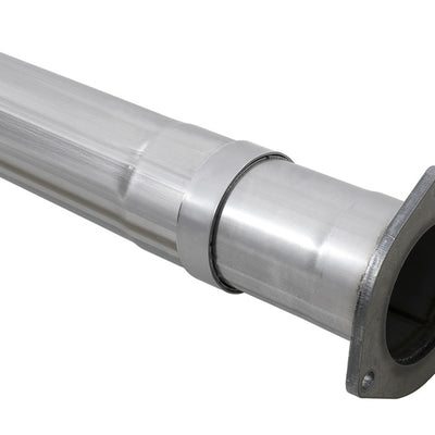 aFe Rebel XD 4in SS Down-Pipe Back Exhaust w/Dual Polished Tips 17-18 Ford Diesel Trucks V8-6.7L(td)